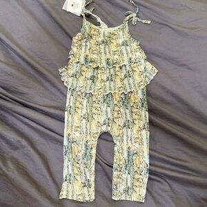 Kate Quinn Yellow and Green Ruffled Jumpsuit